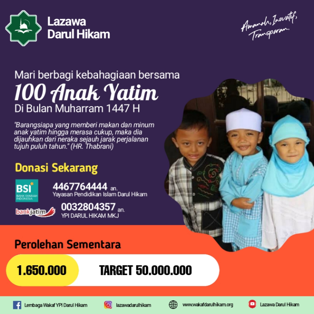Berbagi Kebahagiaan Bersama 100 Anak Yatim